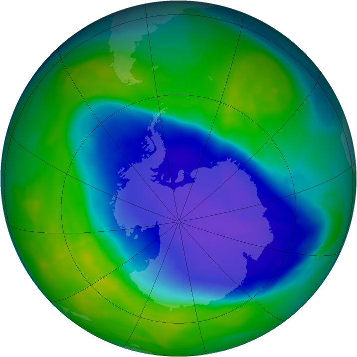 Antarctic ozone map for 12 November 2006